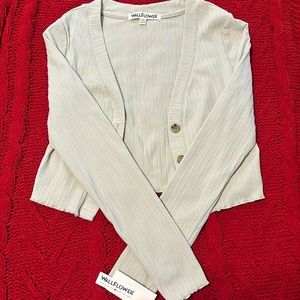 WallFlower Cabbage Green Light Button-up Sweater | X-Small